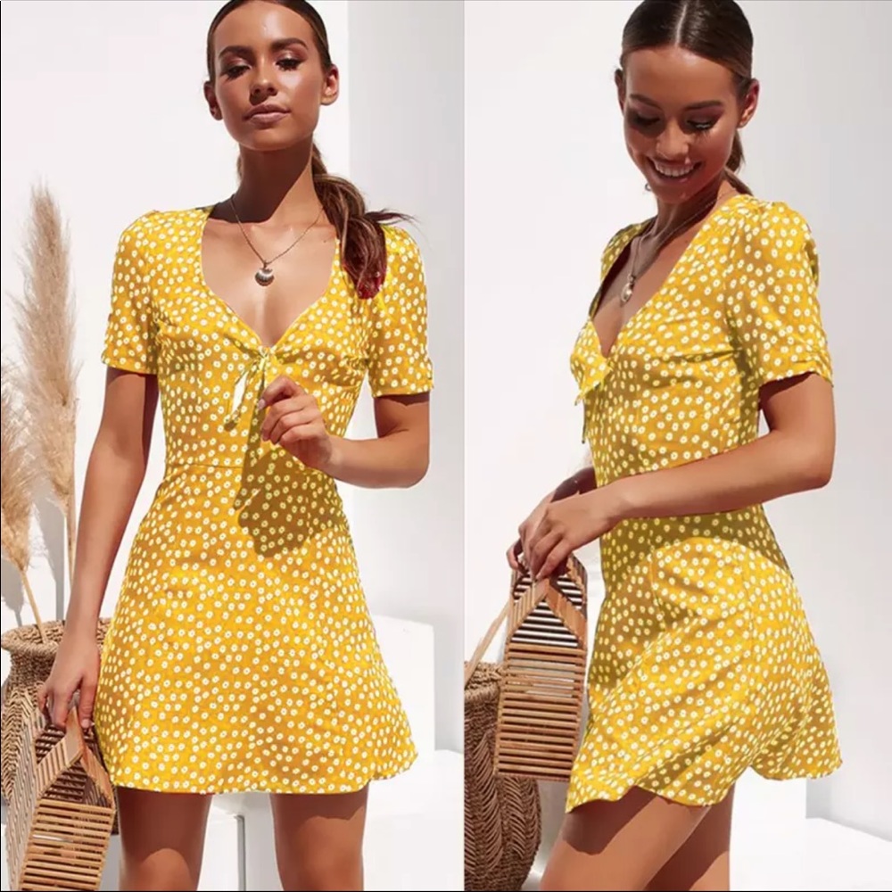 Yellow polka dot dress